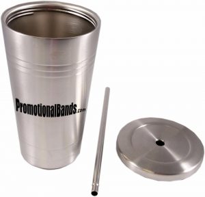 Stainless Steel 16oz Tumbler with Metal Straw