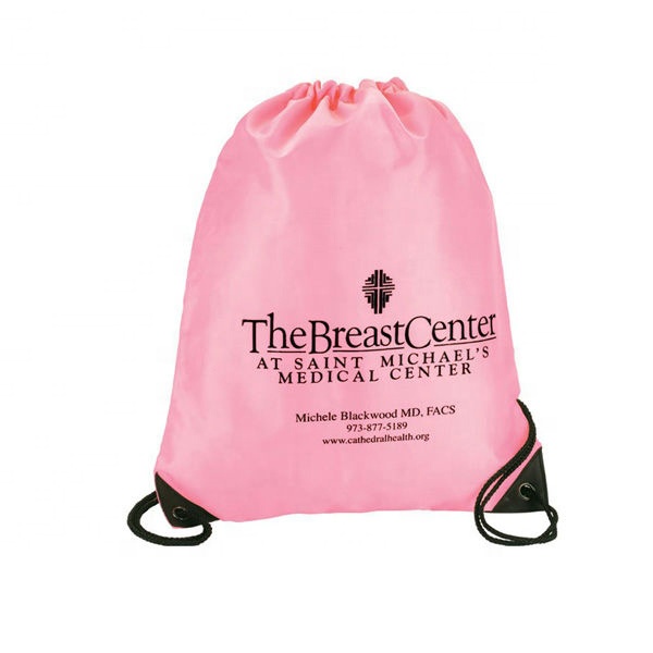 Displayed Image Breast Cancer Awareness Drawstring Bags