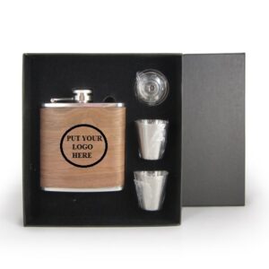 Stainless Steel Hip Flask Gift Set 6oz