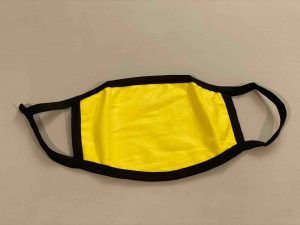 Yellow Cotton Face Mask (Black Ear Loops)