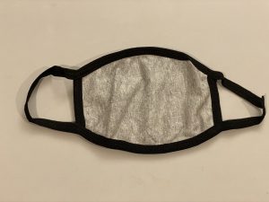 Gray Cotton Face Mask (Black Ear Loops)