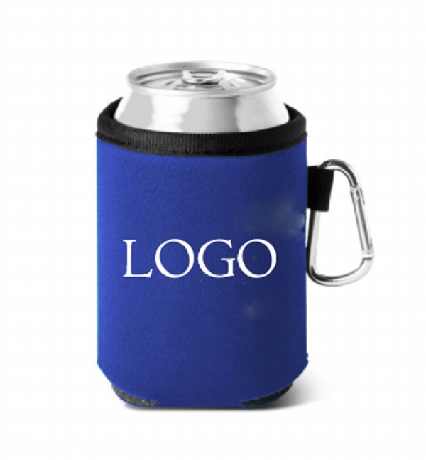 Displayed Image Can Cooler with Carabiner Clip