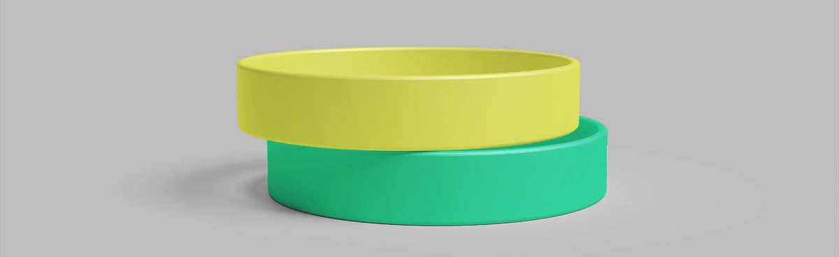 Silicone wristbands Yellow and Gree
